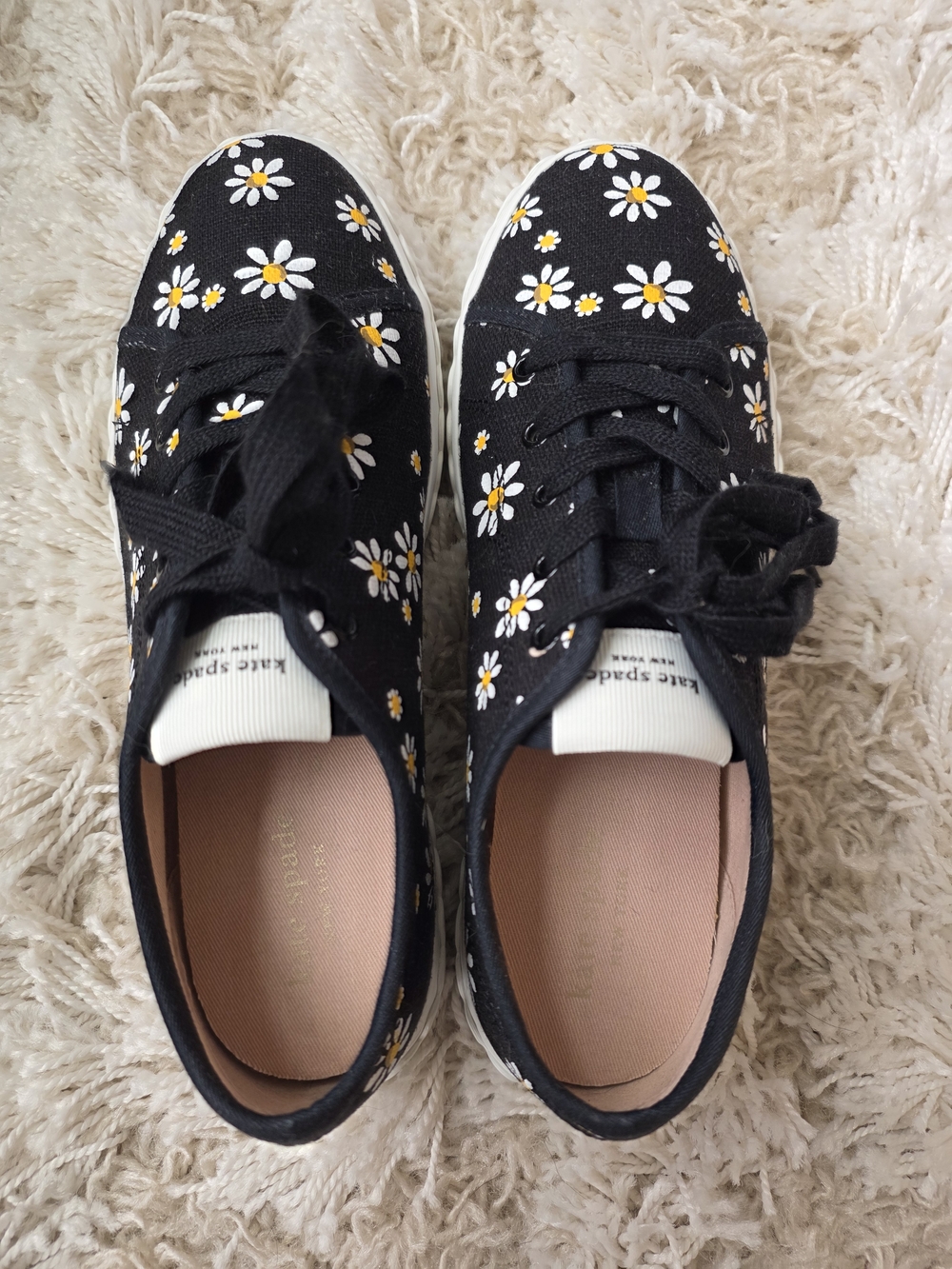 kate spade floral black canvas sneakers - Picture 2 of 7